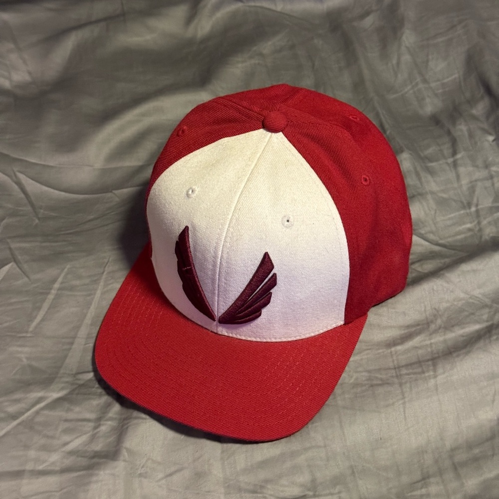 Original ASRV red and white logo snapback hat.
